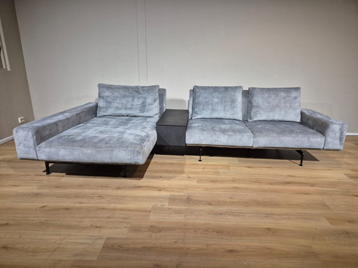 Passe Partout Zico Ecksofa Grau Grün Velours Design