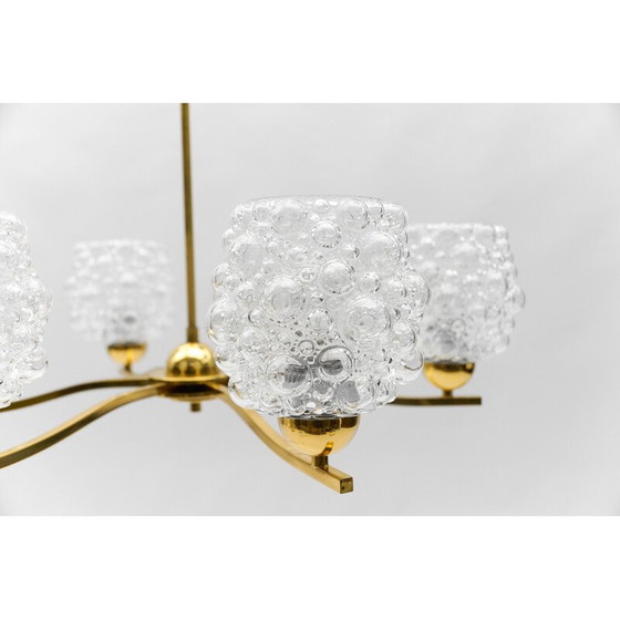 Image 1 of Vintage-Kronleuchter aus Glas und Messing von Helena Tynell für Limburg, Deutschland 1960
