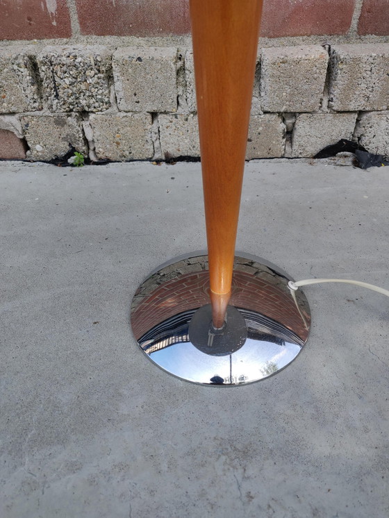 Image 1 of Pilzlampe aus Chrom und Holz