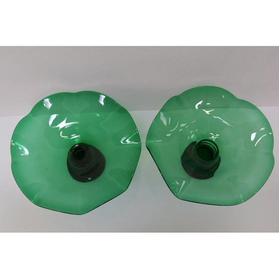 Image 1 of Paar alte Kunstglasschalen von Glasswork Novy Bor, Tschechoslowakei 1930er Jahre