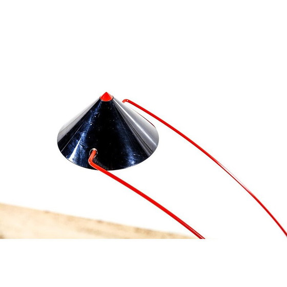 Image 1 of Italienische Tischlampe im Memphis-Stil, rot und schwarz