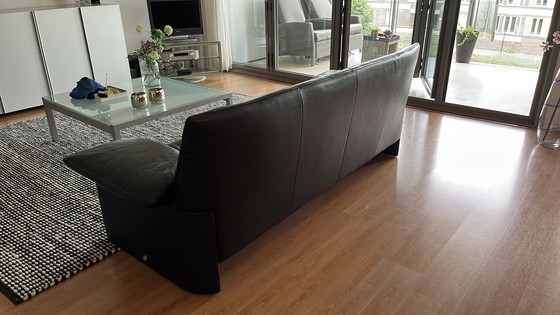 Image 1 of Jori Schwarzes Ledersofa