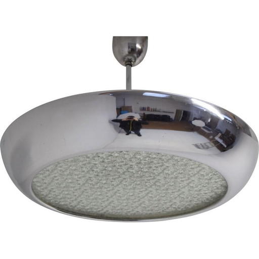 Ufo-Aufhängung aus Chrom und Glas von Josef Hurka, Tschechoslowakei 1940