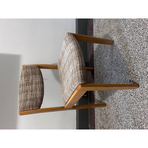 Paar Vintage-Stühle aus lackiertem Holz und Wolle, 1970er Jahre