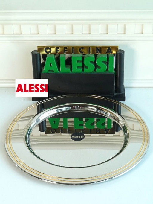 1X Alessi Ng 5100 Runder Bodenteller | Edelstahl und Gold | Ettore Sottsas