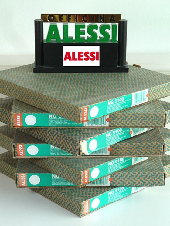 Image 1 of 1X Alessi Ng 5100 Runder Bodenteller | Edelstahl und Gold | Ettore Sottsas