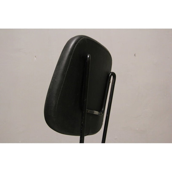 Image 1 of Schwarzer Cocorita-Stuhl aus Kunstleder und Stahl von Gastone Rinaldi für Velca - 1950er Jahre