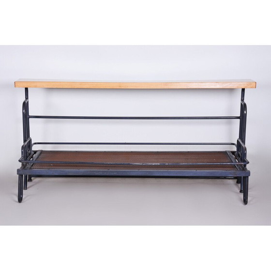 Image 1 of Klappsofa aus blauem Buchenholz und Stahlrohr, 1930er Jahre