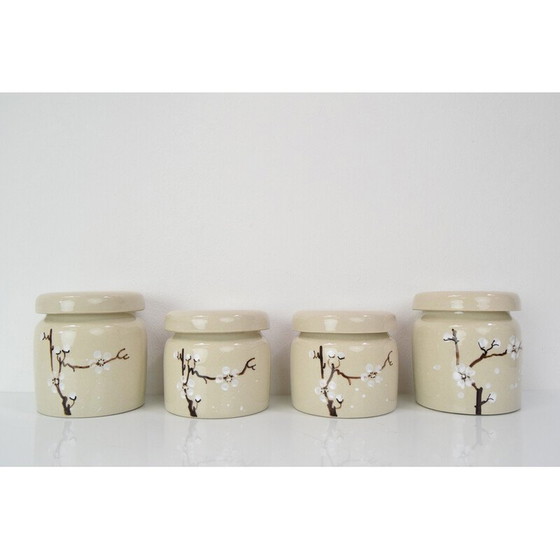 Image 1 of Satz von 4 alten Keramikdosen von Ditmar Urbach, Tschechoslowakei 1930er Jahre