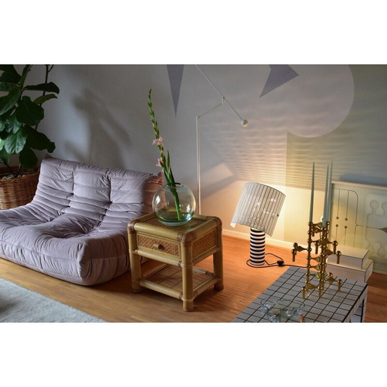 Image 1 of Vintage-Nachttisch aus Bambus mit Schublade, 1980er Jahre