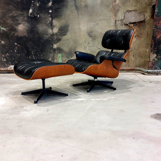 Image 1 of Früher 1960er Eames Lounge Chair und Ottoman Herman Miller Vitra