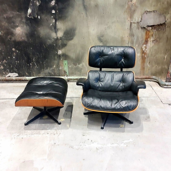 Image 1 of Früher 1960er Eames Lounge Chair und Ottoman Herman Miller Vitra