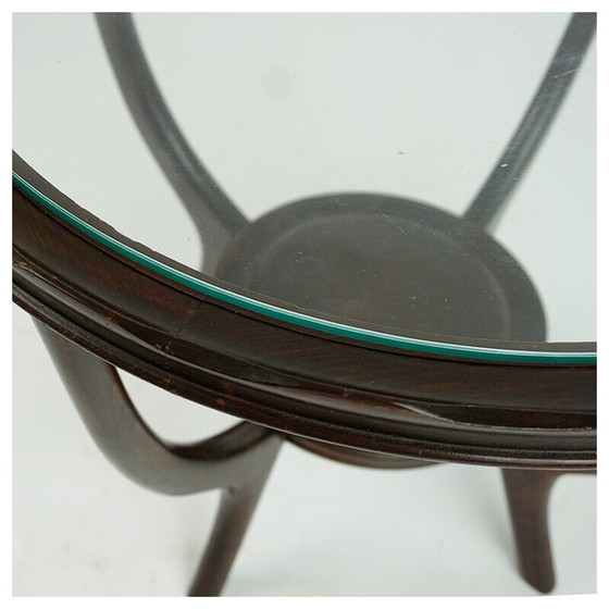 Image 1 of Italienischer Couchtisch mit runder Glasplatte aus der Mid-Century-Zeit