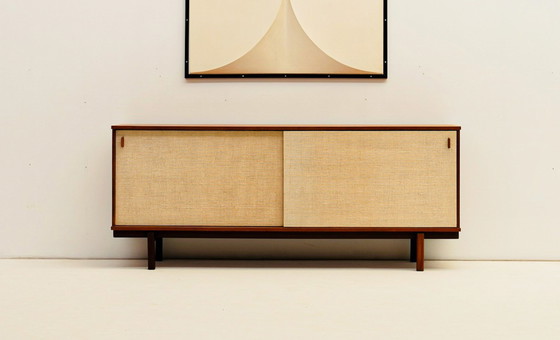 Image 1 of Belgisches Sideboard Aus Teakholz Und Raphia