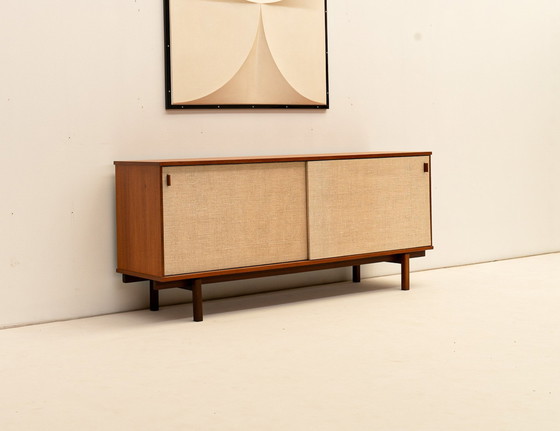 Image 1 of Belgisches Sideboard Aus Teakholz Und Raphia