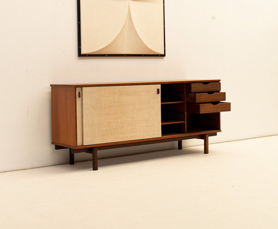 Image 1 of Belgisches Sideboard Aus Teakholz Und Raphia