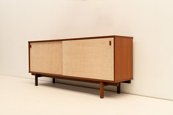 Image 1 of Belgisches Sideboard Aus Teakholz Und Raphia