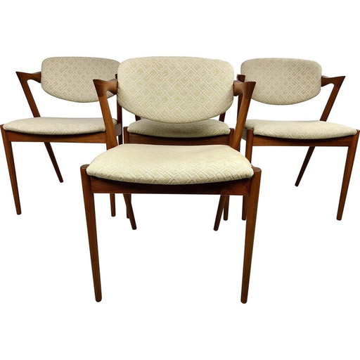 4 Esszimmerstühle aus Teakholz von Kai Kristiansen für Schous Møbelfabrik, 1960er Jahre