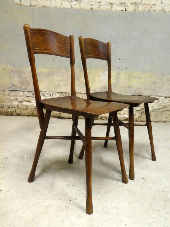 Image 1 of Seltenes Paar Stühle Von Jacob Und Josef Kohn