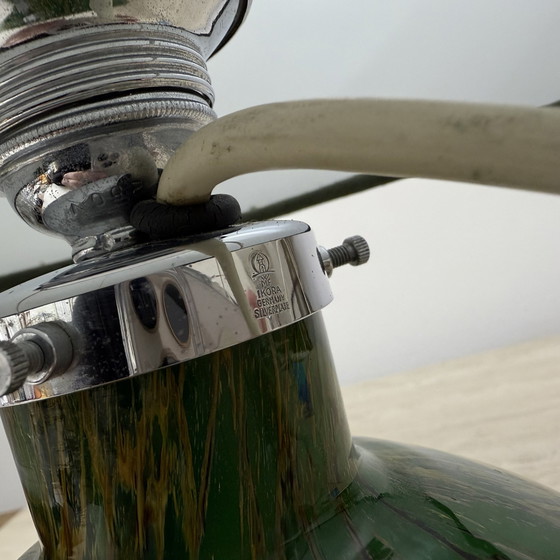 Image 1 of Wmf Ikora By Karl Wiedmann Green Glass Table Lamp , 1930’S