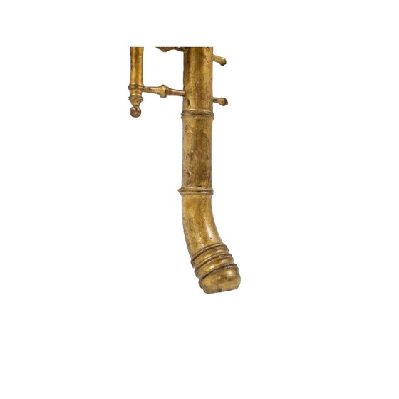 Image 1 of Vintage-Pouf aus vergoldetem Holz und Samtstoff, Frankreich 1880