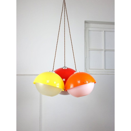 Satz von 3 kupferfarbenen Vintage-Hängelampen