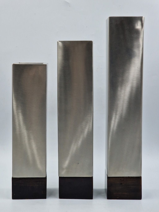 Set mit 3 Designer-Blockvasen