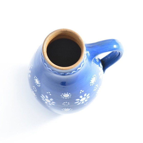Image 1 of Blaue Vintage-Keramikvase, Tschechoslowakei