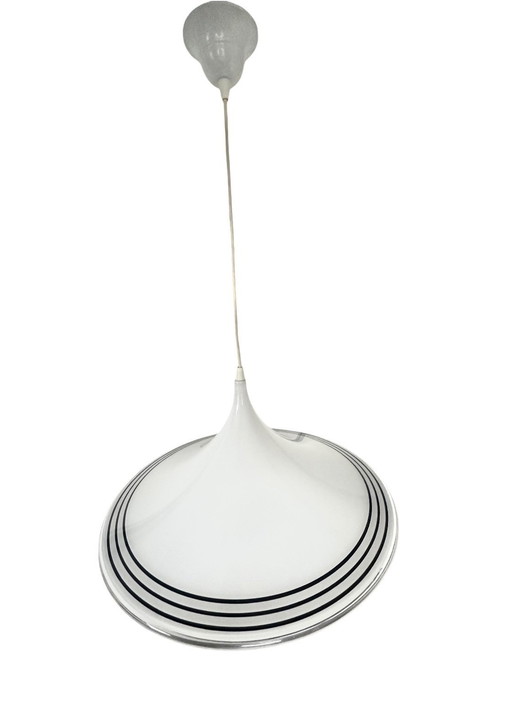 Vintage Space Age 80s Pendelleuchte Trompetenlampe Hexenhut