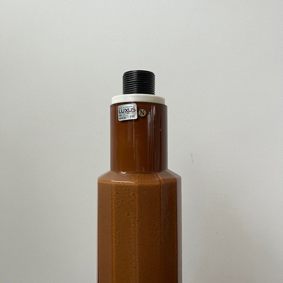 Image 1 of Paar alte Patron-Tischlampen aus gegossenem Glas für Luxus, Schweden 1960er Jahre