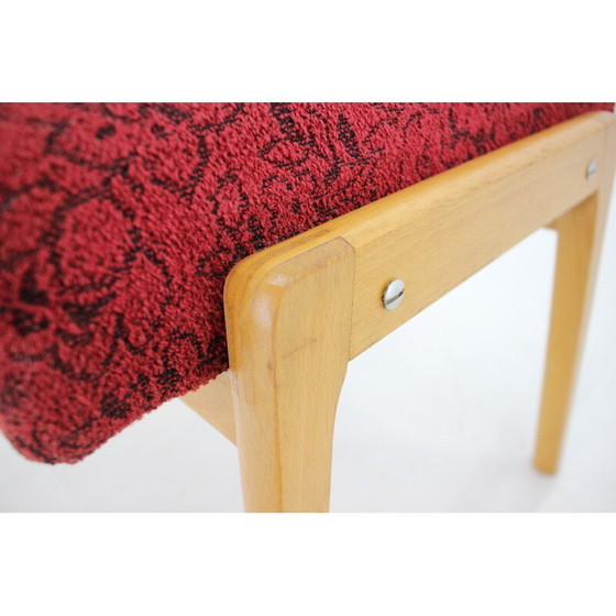 Image 1 of Vintage Hocker aus Buchenholz, Tschechoslowakei 1960er Jahre
