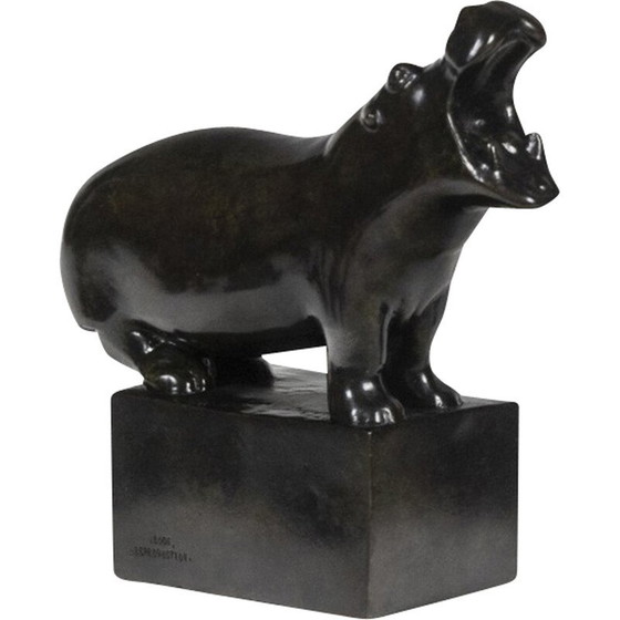 Image 1 of Vintage-Skulptur "Hippopotamus" aus Bronze und Gusseisen von François Pompon für Valsuani, 2006