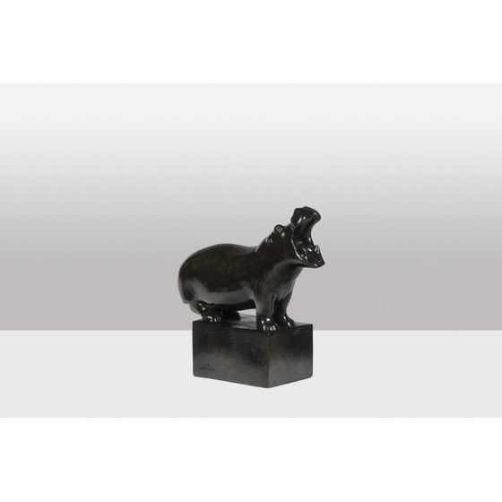 Image 1 of Vintage-Skulptur "Hippopotamus" aus Bronze und Gusseisen von François Pompon für Valsuani, 2006