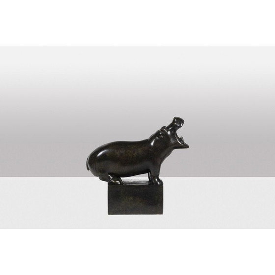 Image 1 of Vintage-Skulptur "Hippopotamus" aus Bronze und Gusseisen von François Pompon für Valsuani, 2006