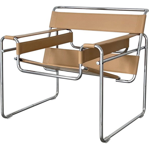 Alter Wassily-Sessel aus Chromstahl von Marcel Breuer für Gavina, Italien 1960