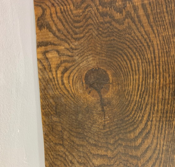 Image 1 of Satz von 3 brutalistischen Eichenholz-Nesttischen, 1970er Jahre