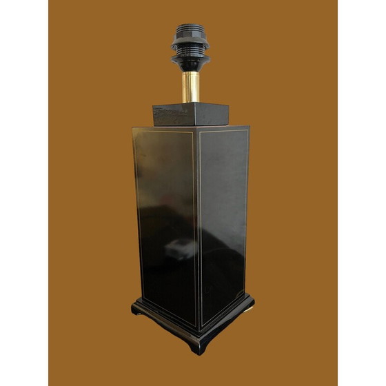 Image 1 of Ein Paar schwarz lackierte Osaka-Lampen für Maison le Dauphin, 1970