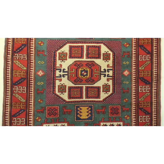 Image 1 of Alter kasachischer Karatschopf-Teppich mit geometrischen Motiven, 1920-1930
