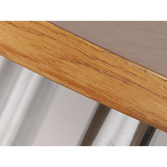 Image 1 of Vintage Couchtisch aus Eichenfurnier und Stahl, 1950