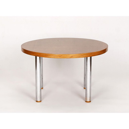 Vintage Couchtisch aus Eichenfurnier und Stahl, 1950