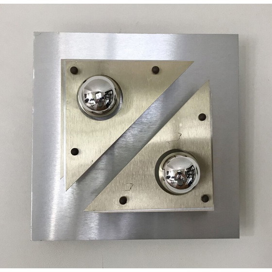 Image 1 of Paar kinetische Vintage-Leuchten aus Aluminium und Messing, 1970