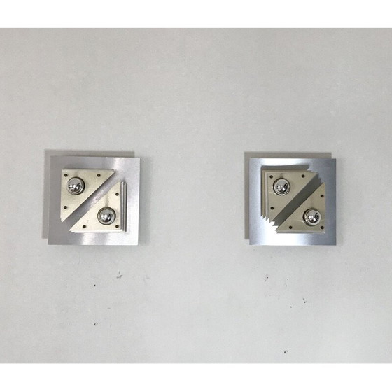 Image 1 of Paar kinetische Vintage-Leuchten aus Aluminium und Messing, 1970