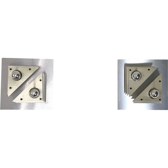 Image 1 of Paar kinetische Vintage-Leuchten aus Aluminium und Messing, 1970