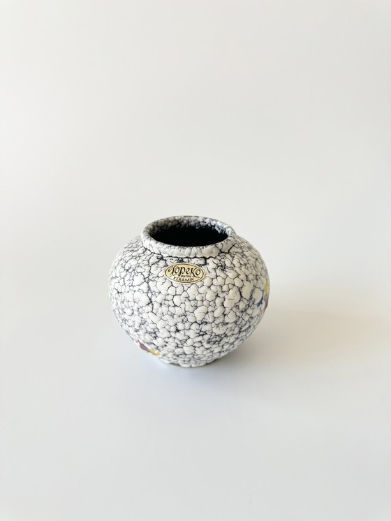 Image 1 of Jopeko 2Er Set Vasen Aus Keramik Mit Craquelée-Glasur / Schrumpfglasur, West Germany, Wgp, Mid Century Modern, 1950
