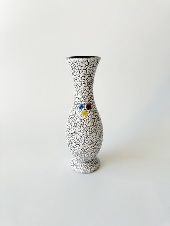Image 1 of Jopeko 2Er Set Vasen Aus Keramik Mit Craquelée-Glasur / Schrumpfglasur, West Germany, Wgp, Mid Century Modern, 1950