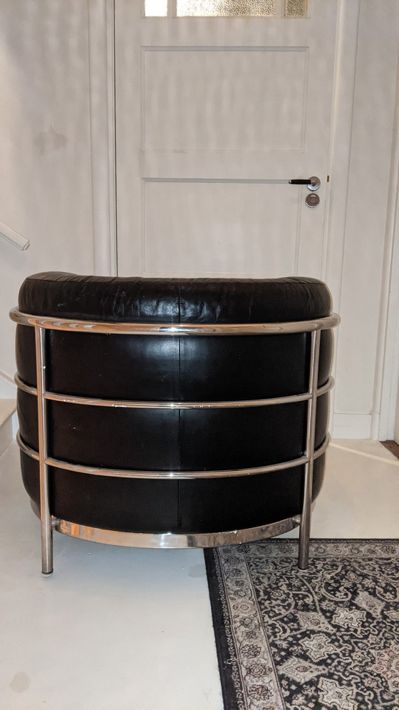 Image 1 of Zanotta schwarzer Ledersessel