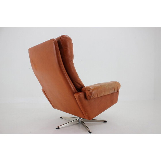 Image 1 of Vintage Leder-Drehsessel von Nili Stoppmobler, Dänemark 1970er