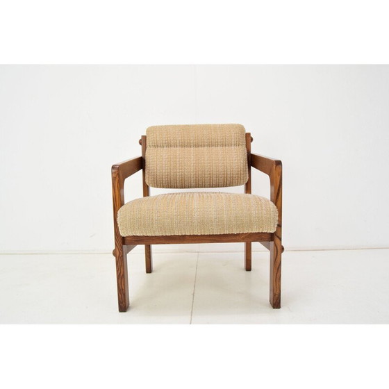 Image 1 of Mid-Century Sessel aus Holz und Stoff, Tschechoslowakei 1960er Jahre