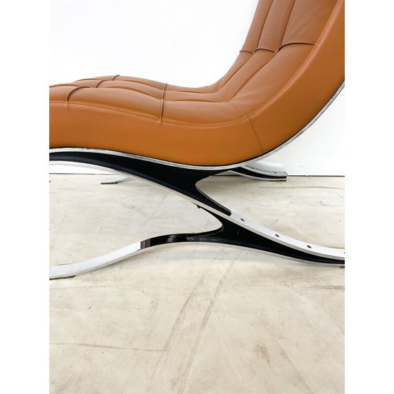 Image 1 of Mid Century Sessel aus braunem Leder, Italien 1970er