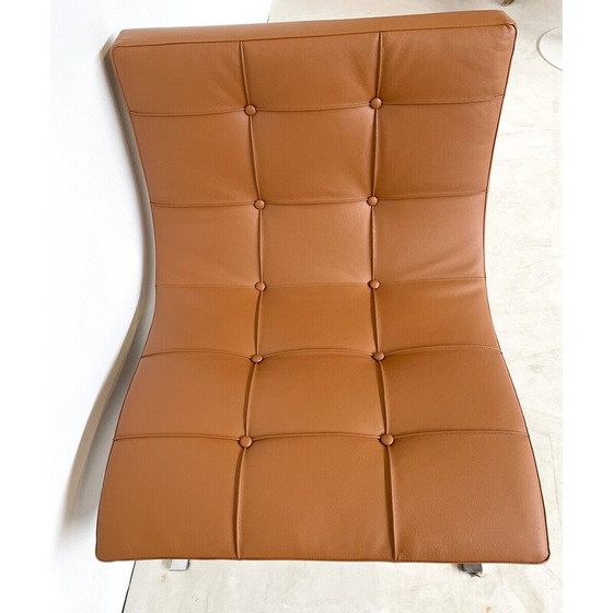 Image 1 of Mid Century Sessel aus braunem Leder, Italien 1970er